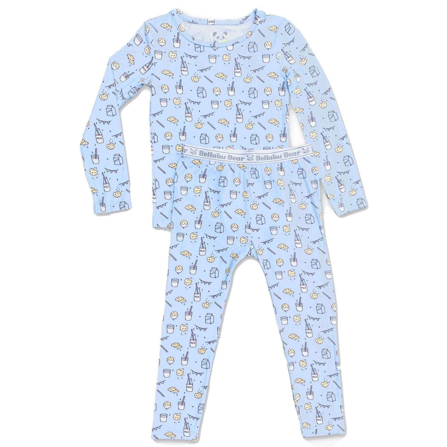 Bellabu Bear-Milk and Cookies Bamboo PJ Set - Blue-#Butter_Bug_Boutique#