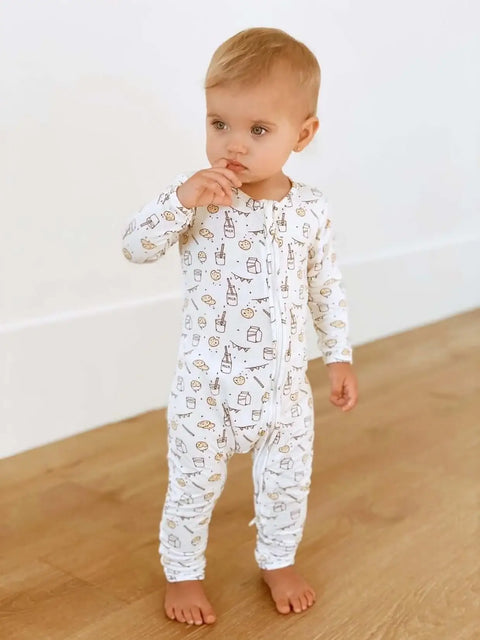 Milk & Cookies Convertible Footie Bamboo Pajama - Bellabu Bear