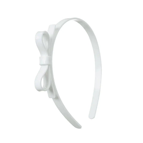 Off White Thin Bow Headband - Lilies & Roses NY