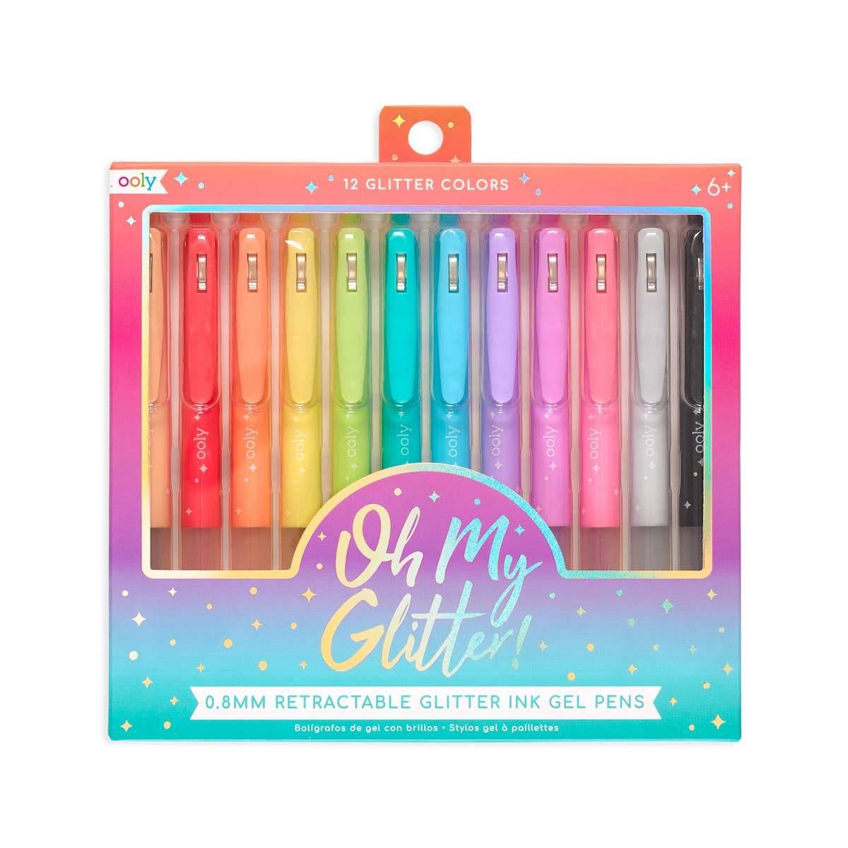 Oh My Glitter! Retractable Glitter Gel Pens - Set of 12 - OOLY