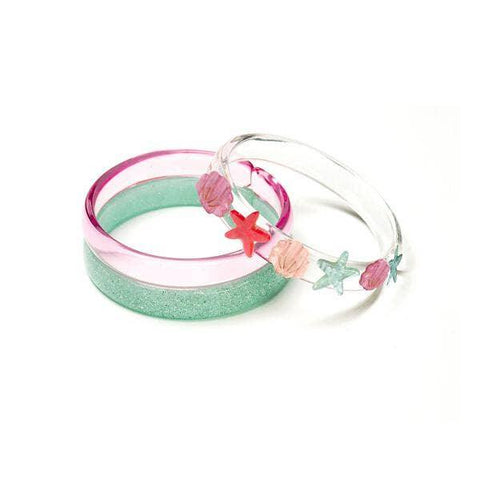 Pearlized Seashell Bangles Set - Lilies & Roses NY