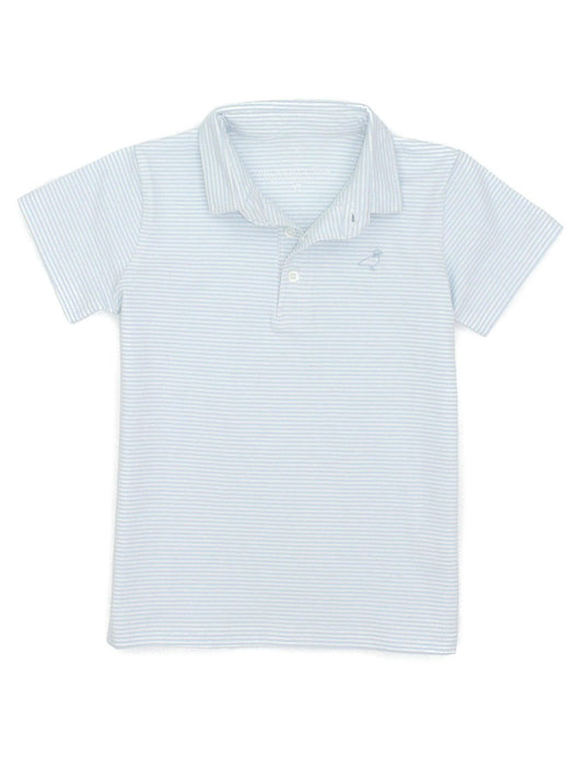 Powder Blue Stripe Jackson Polo - Properly Tied