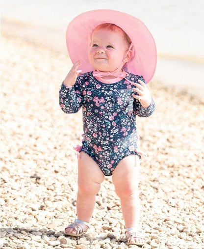 RuffleButts + RuggedButts-RuffleButts Protective Sun Hat - Pink-#Butter_Bug_Boutique#