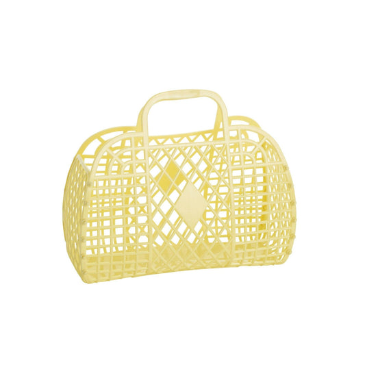 Sun Jellies-Retro Basket Jelly Bag - Small Yellow-#Butter_Bug_Boutique#