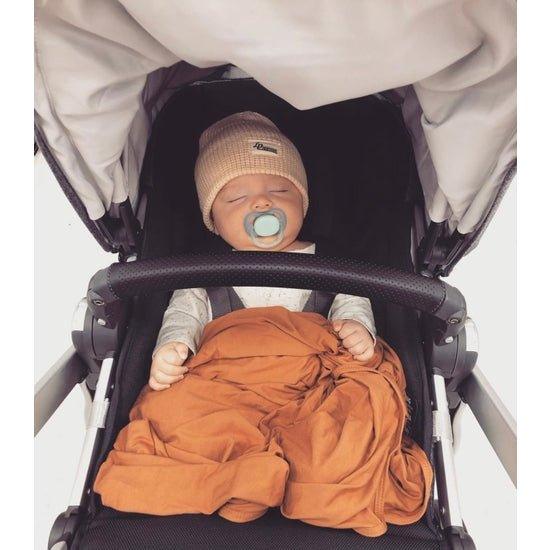 Swaddle Blanket & Baby Hat - Camel - Stroller Society