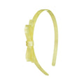 Thin Bow Yellow Satin Headband - Lilies & Roses NY